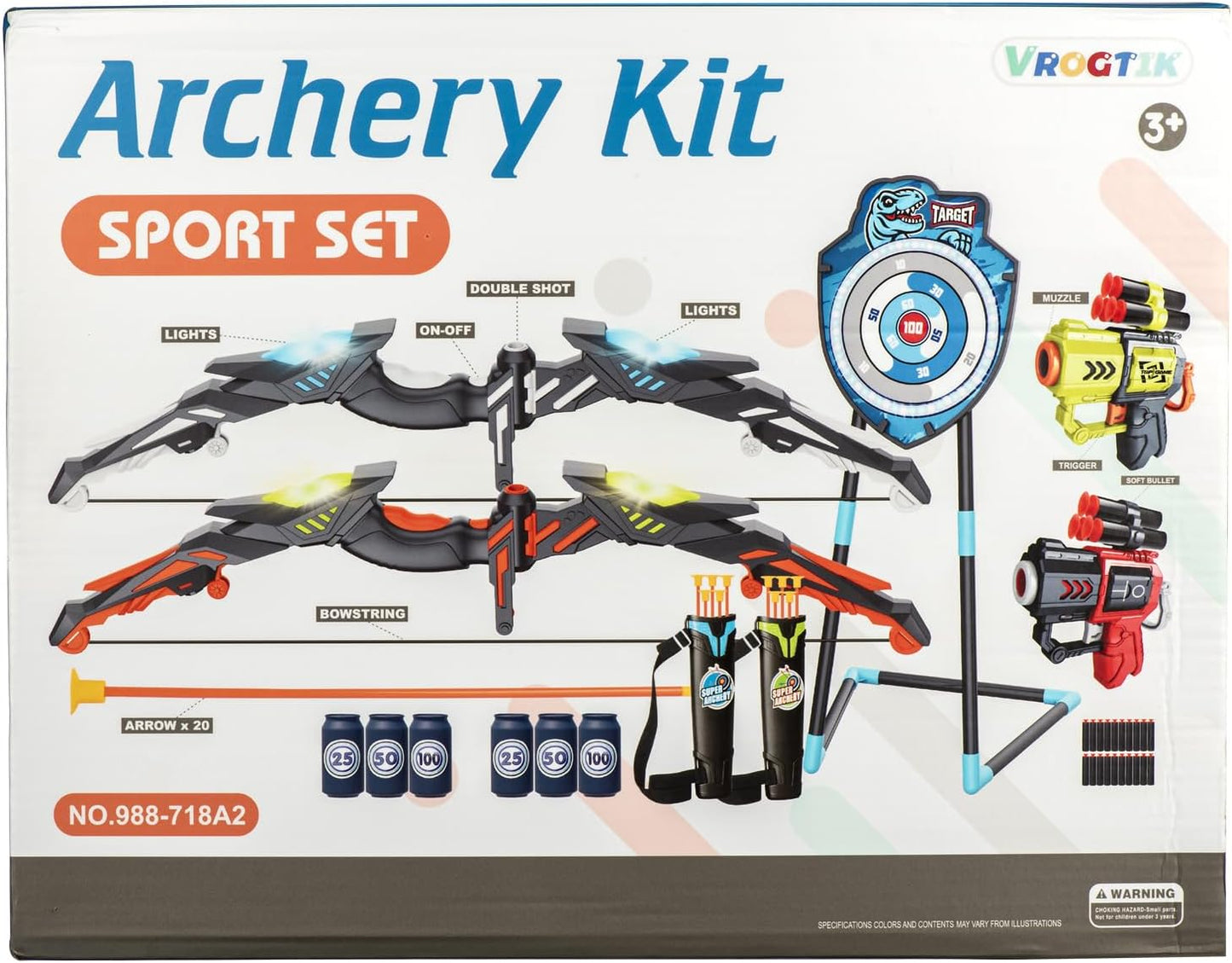 LED Target Archery Set for Kids Ages 4-12, Complete with Bow and Arrows, Outdoor Sports Gift for Boys and Girls (Blue/Green)