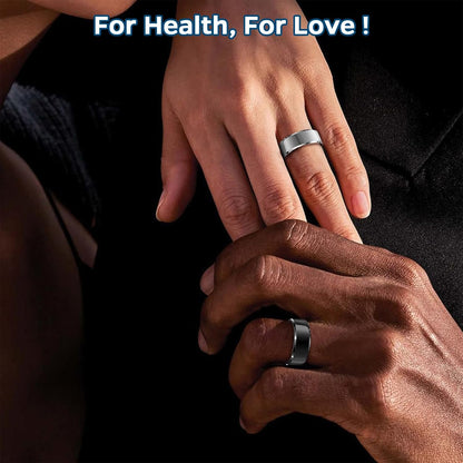 Smart Health Tracking Ring with Sleep Monitoring, Heart Rate Monitoring, Waterproof Fitness Features, Activity Tracking (Steps, Distance, Calories), Air Gesture Control, Up to 7-Day Battery Life, Compatible with iOS and Android (Black, Size #10)